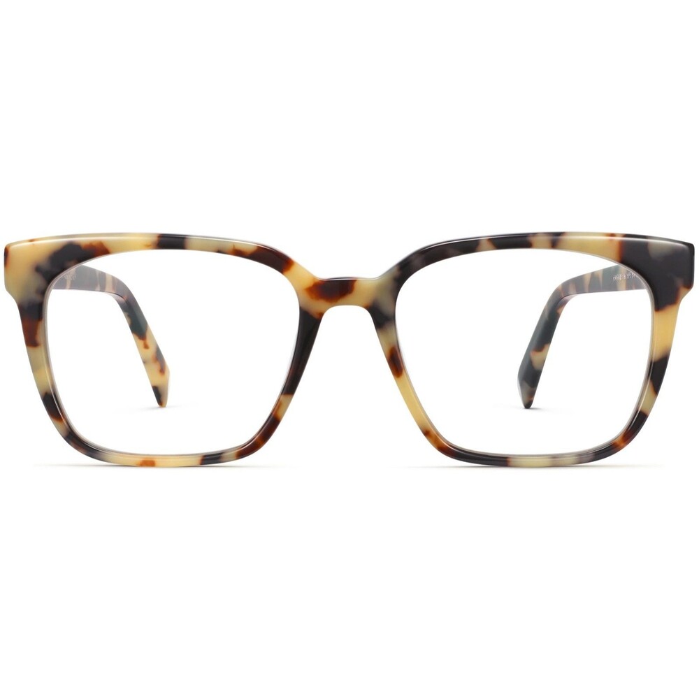 Warby Parker Hughes W195 Brown Ivory Square Eyeglasses Frame w/Case 54-18 145 mm